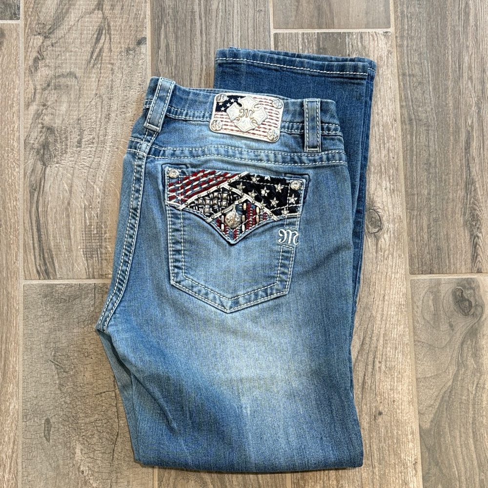 Miss Me Light Blue Jeans with Embroidered Pocket